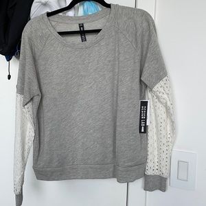 Design Lab Eyelet Sleeve Sweatshirt